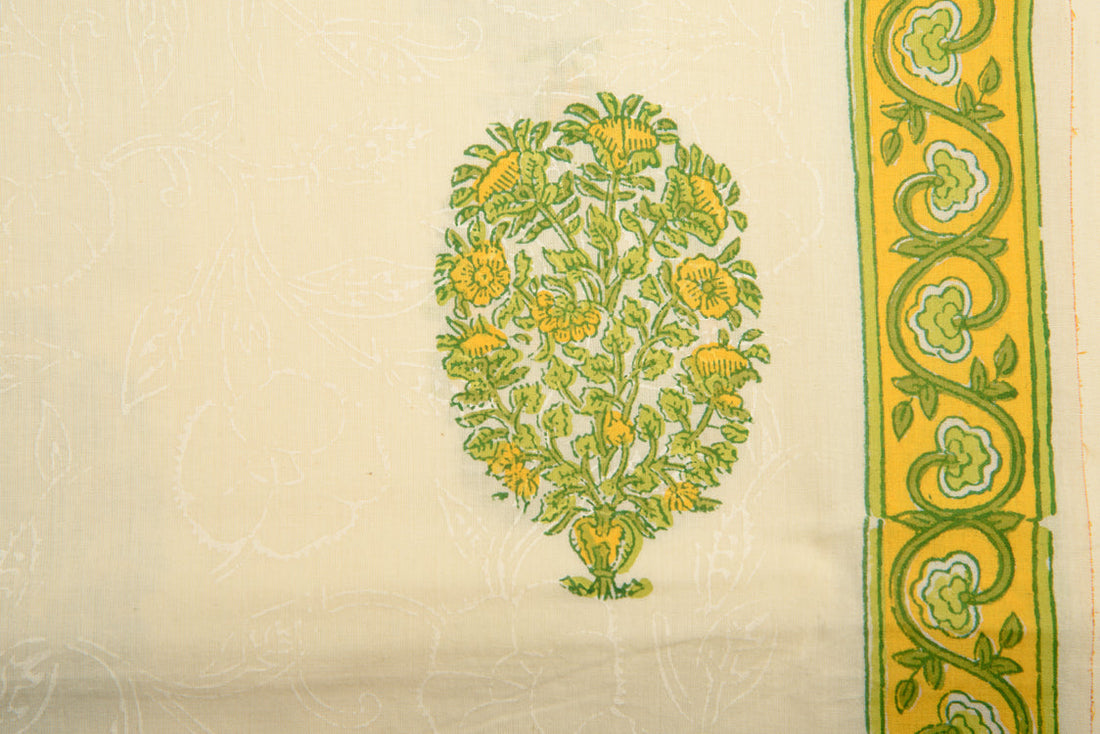 Cotton Cambric Mughal Block Print Fabric