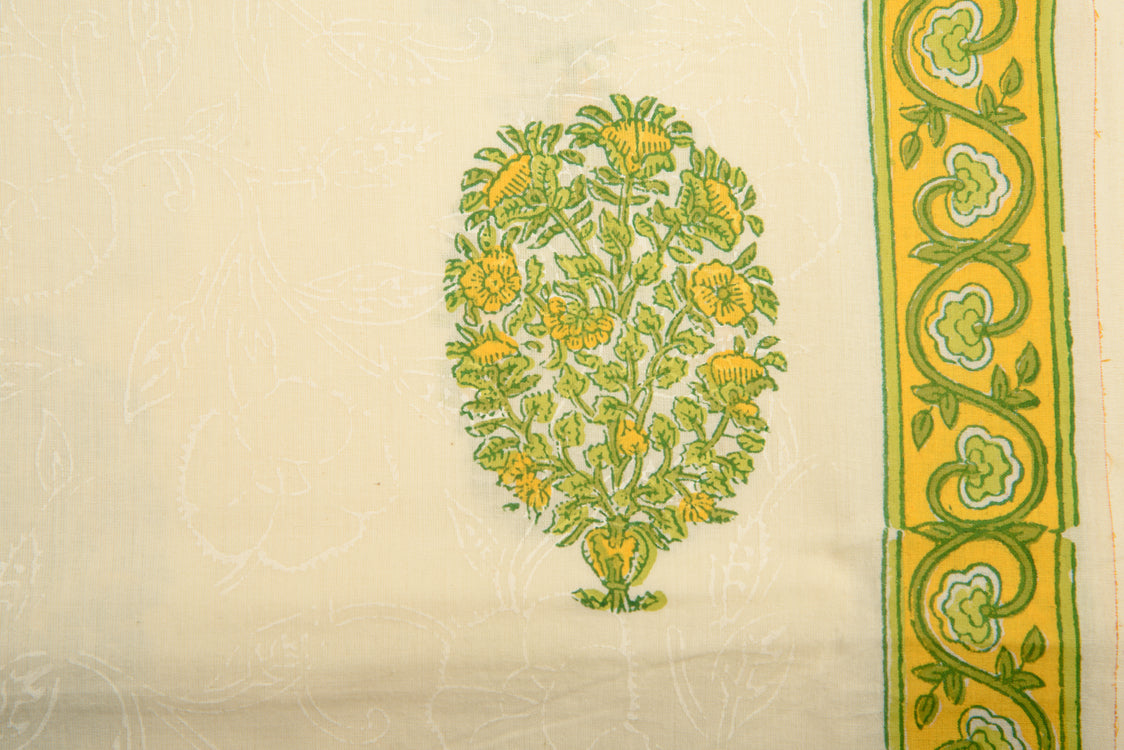 Cotton Cambric Mughal Block Print Fabric
