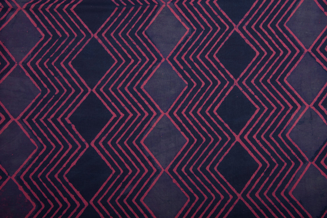 Cotton Cambric Dabu Block Printed Fabric