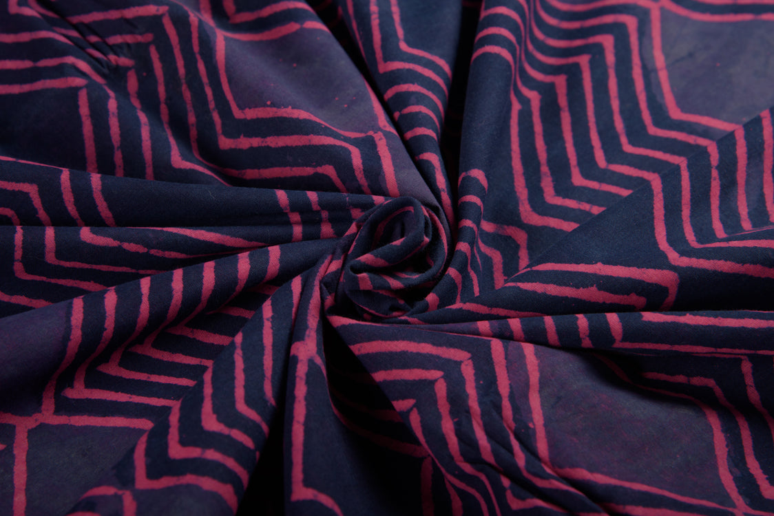 Cotton Cambric Dabu Block Printed Fabric