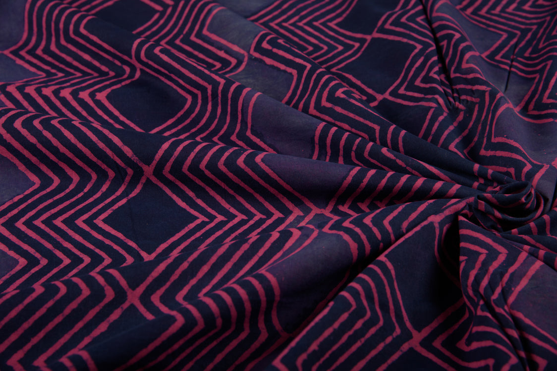 Cotton Cambric Dabu Block Printed Fabric
