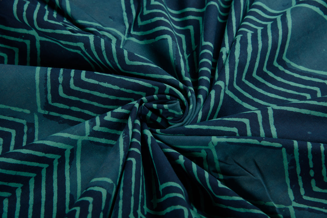 Cotton Cambric Dabu Block Printed Fabric