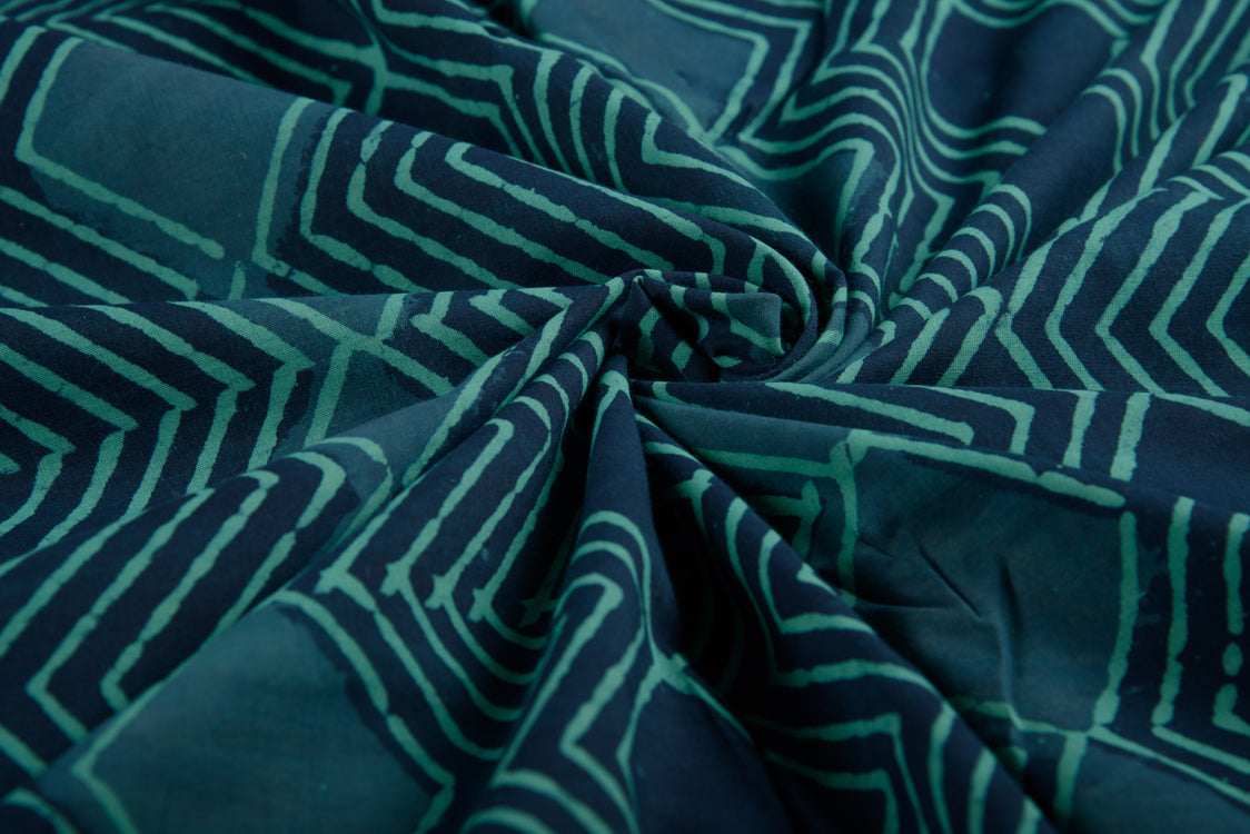 Cotton Cambric Dabu Block Printed Fabric
