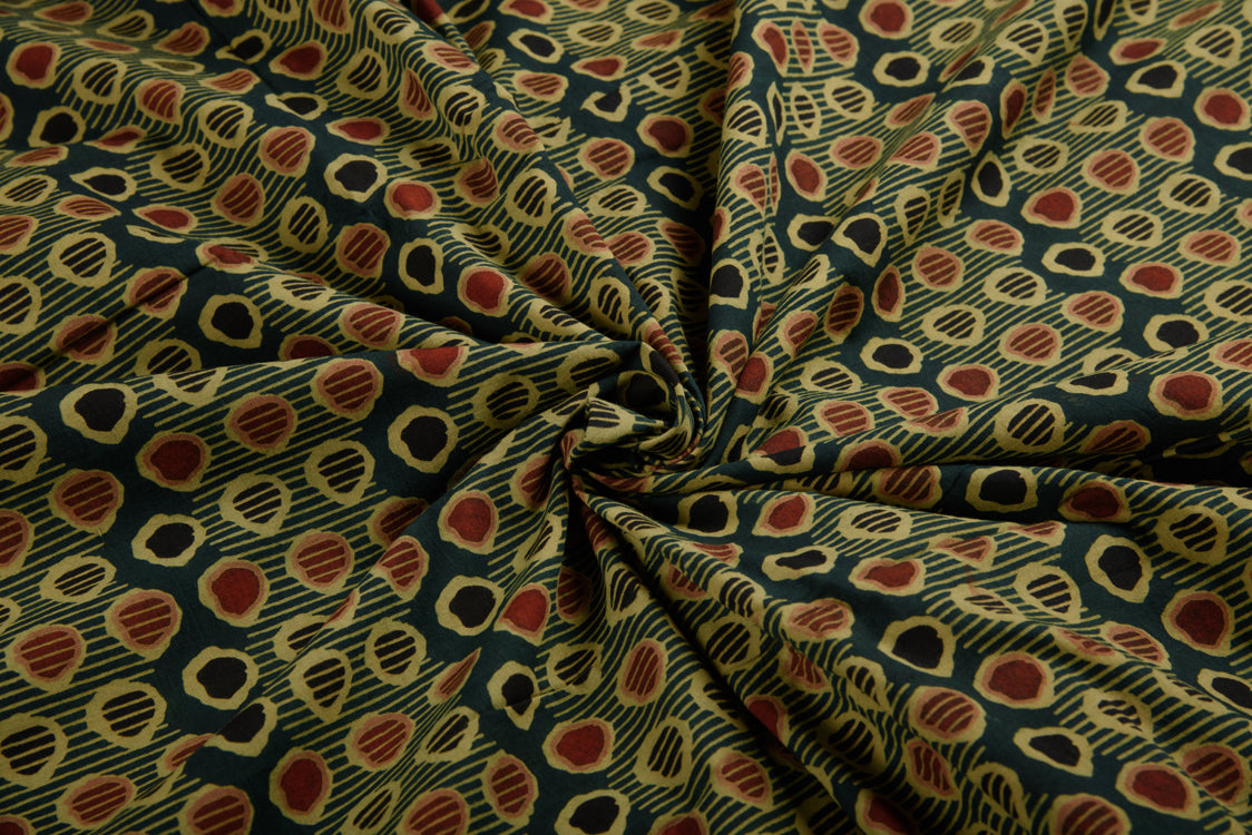 Cotton Cambric Dabu Block Printed Fabric