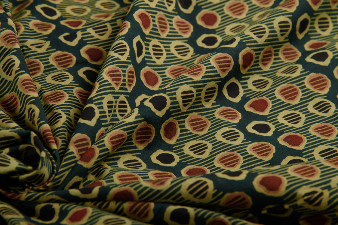 Cotton Cambric Dabu Block Printed Fabric