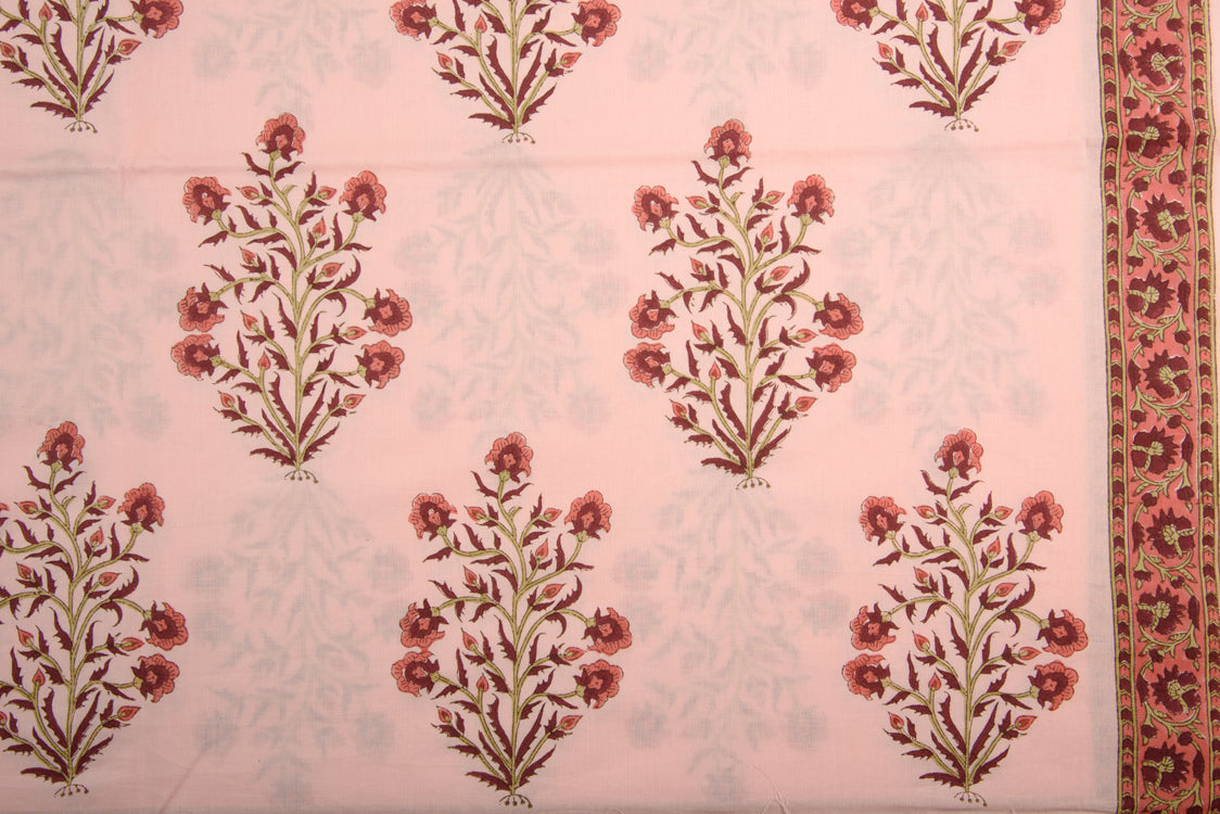 Cotton Cambric Mughal Block Print Fabric