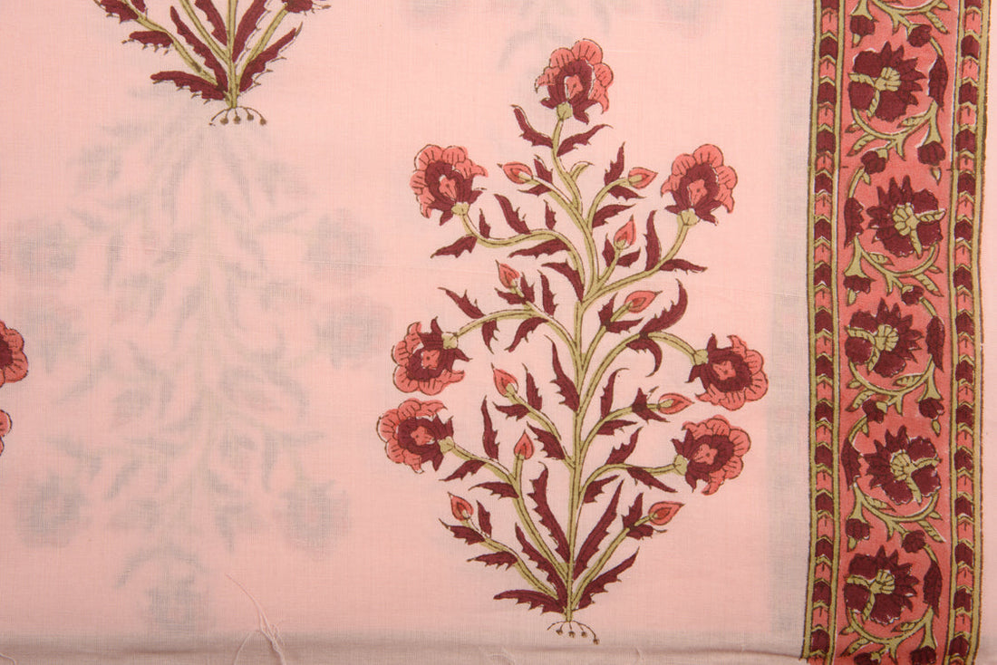 Cotton Cambric Mughal Block Print Fabric