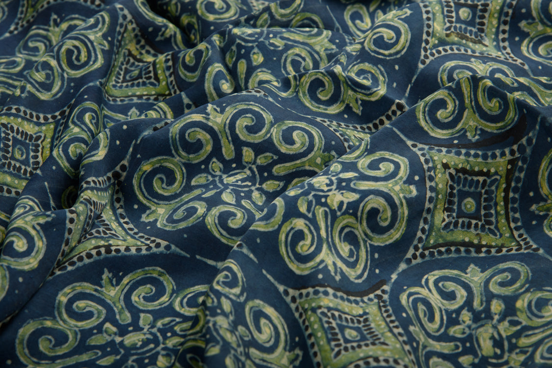 Modal Fabric Badmeri Block Printed