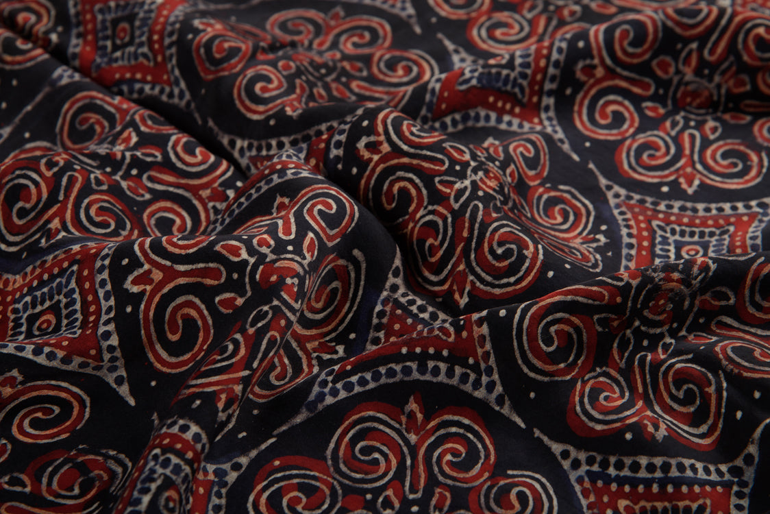 Modal Fabric Badmeri Block Printed