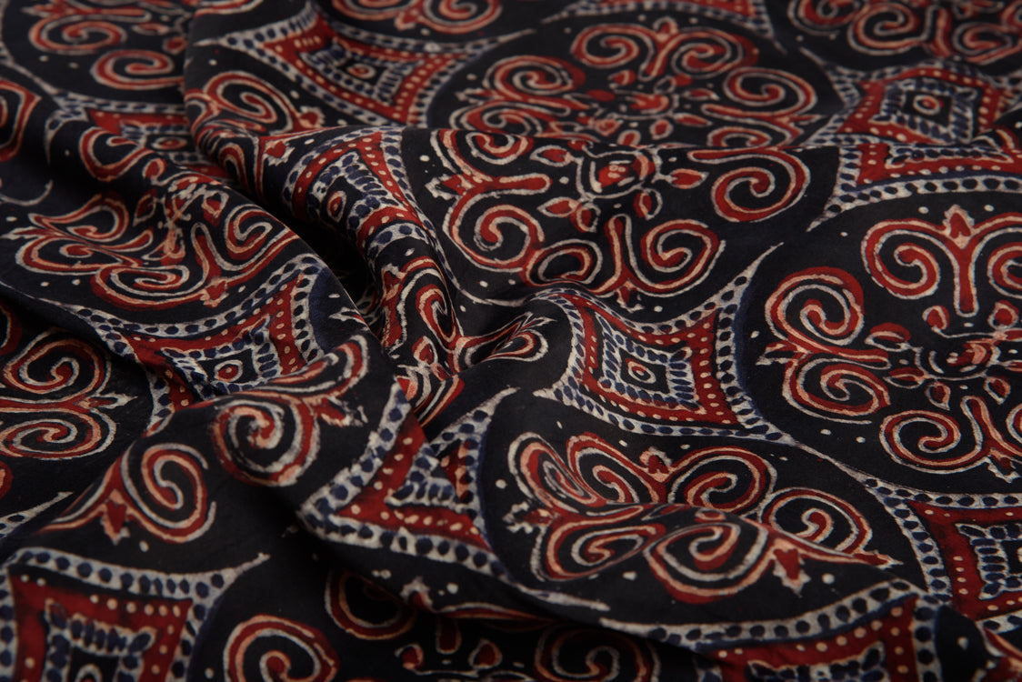 Modal Fabric Badmeri Block Printed