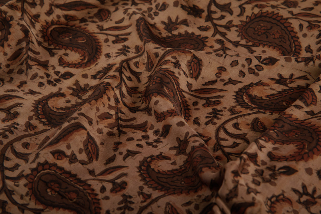 Modal Fabric Dabu Paisly Printed Fabric