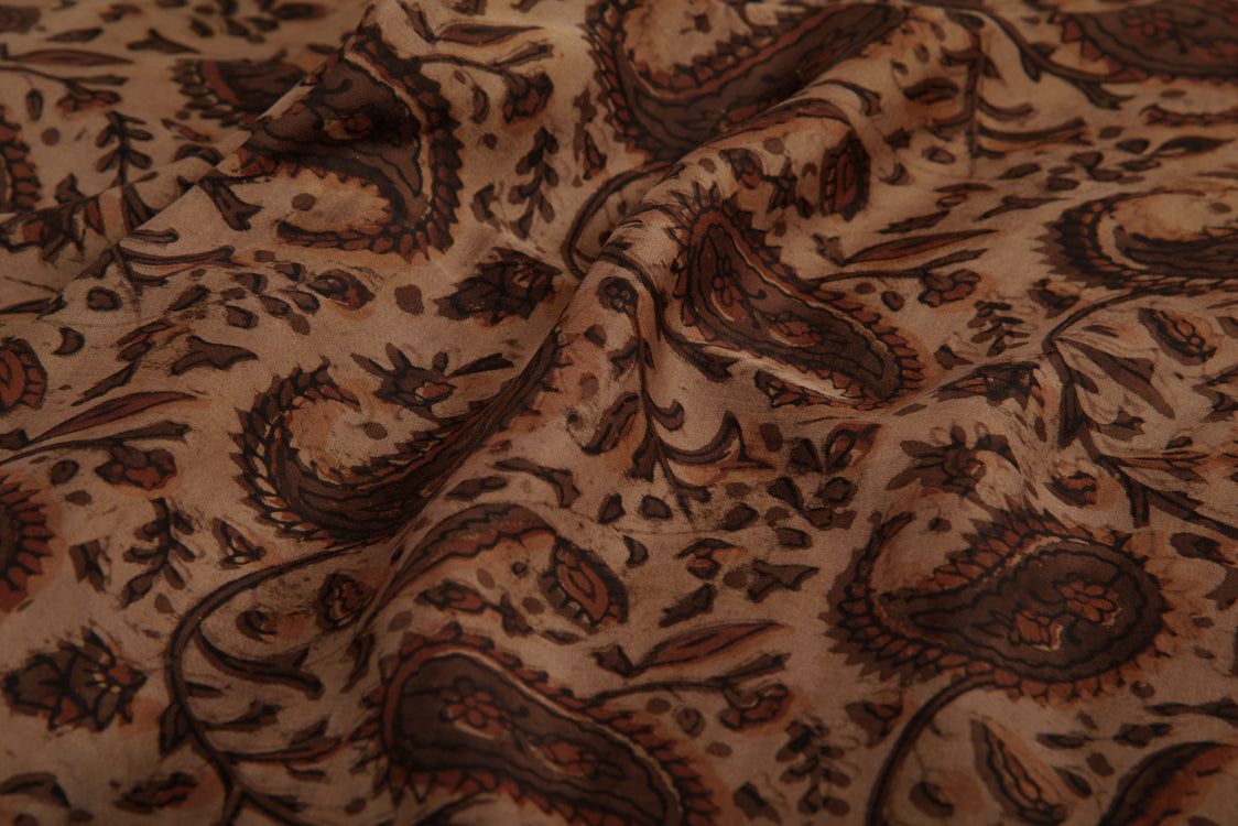 Modal Fabric Dabu Paisly Printed Fabric