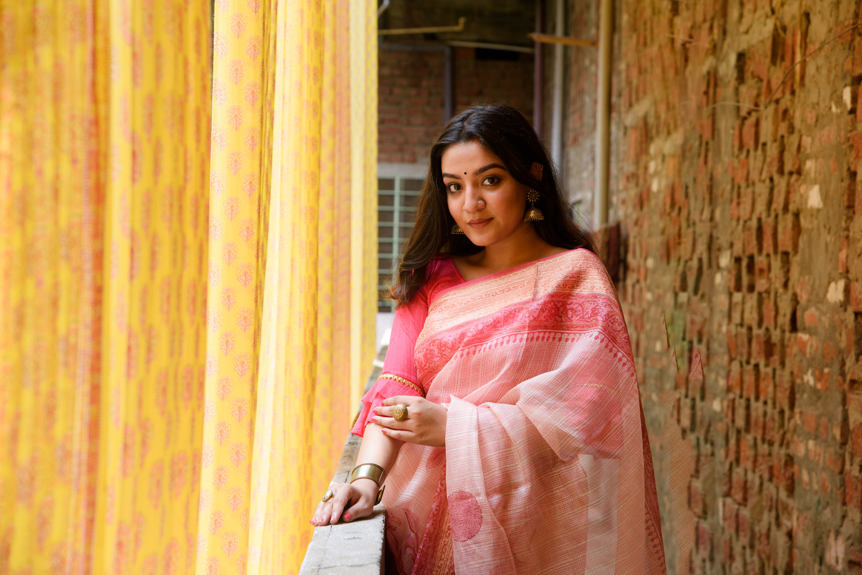 Kota Silk Saree in Beautiful Mughal Block Print