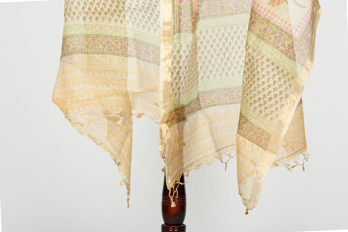 Kota silk mughal print dupatta