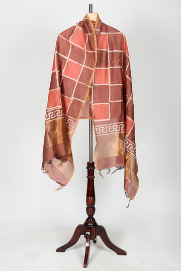 Chanderi Dabu Block Printed Dupatta