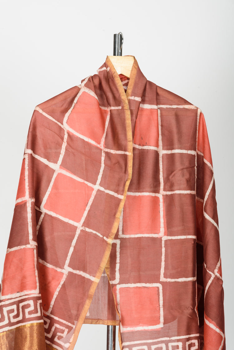 Chanderi Dabu Block Printed Dupatta