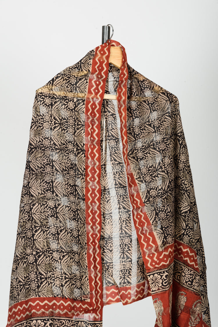 Cotton Handloom Block Printed Dupatta