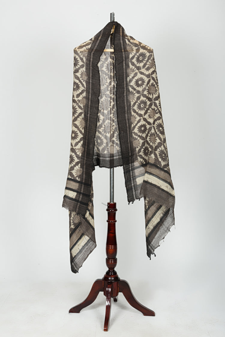Tussar Dabu Block Printed Dupatta