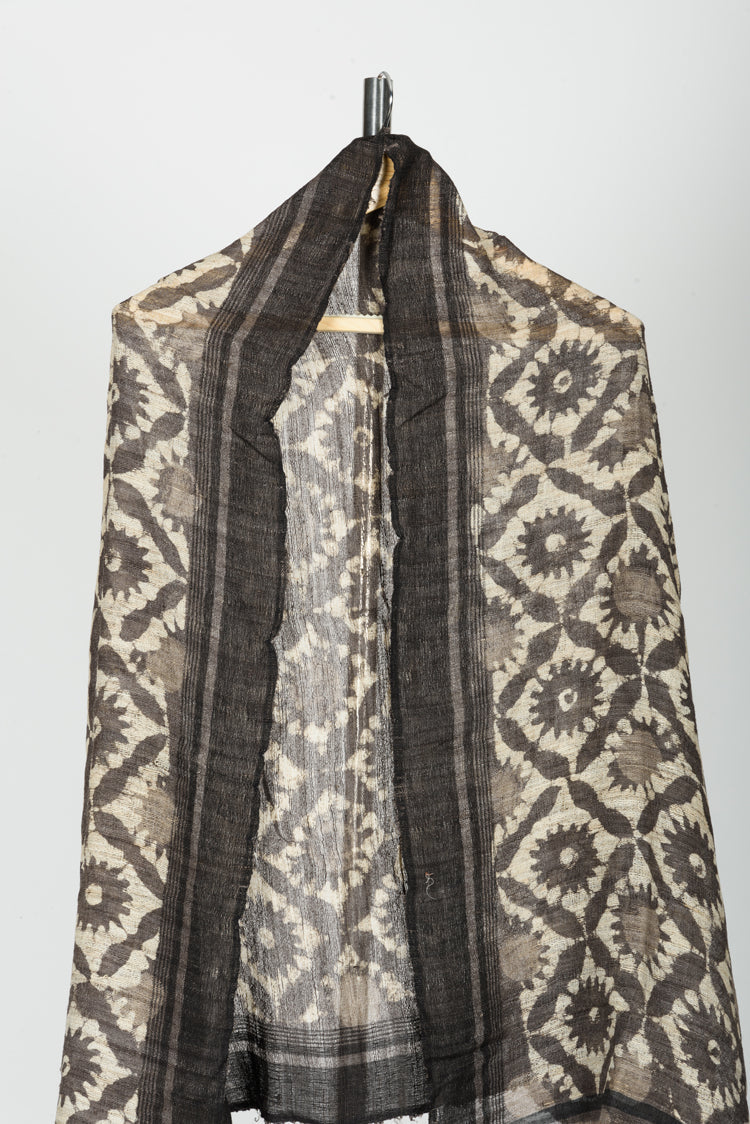 Tussar Dabu Block Printed Dupatta