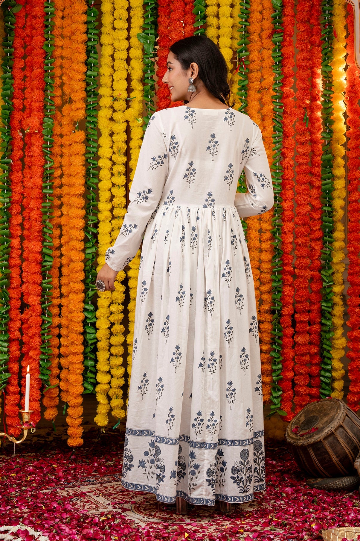 Block Printed Anarkali Set