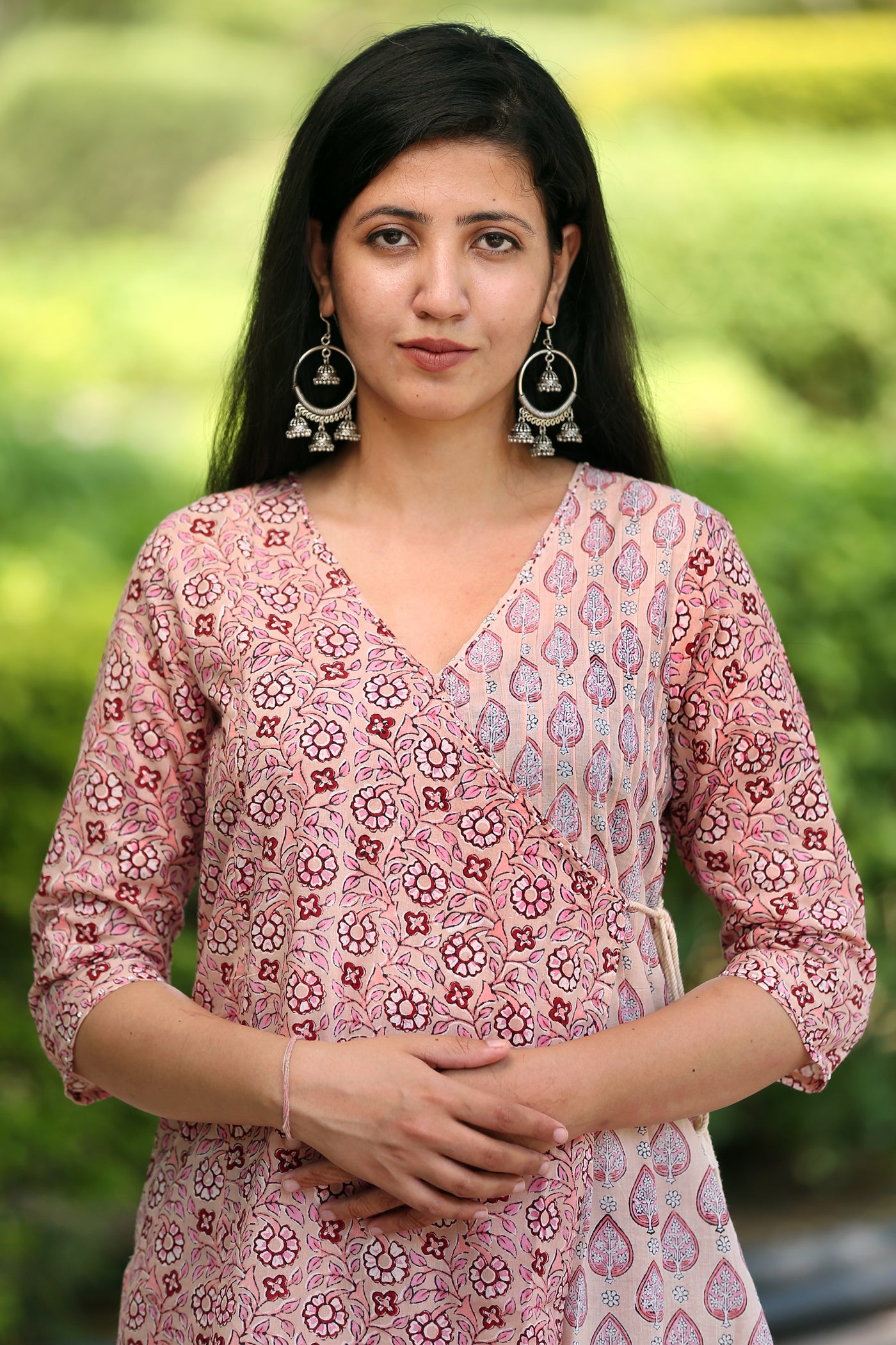 Cotton Block Printed Angarkha Kurta