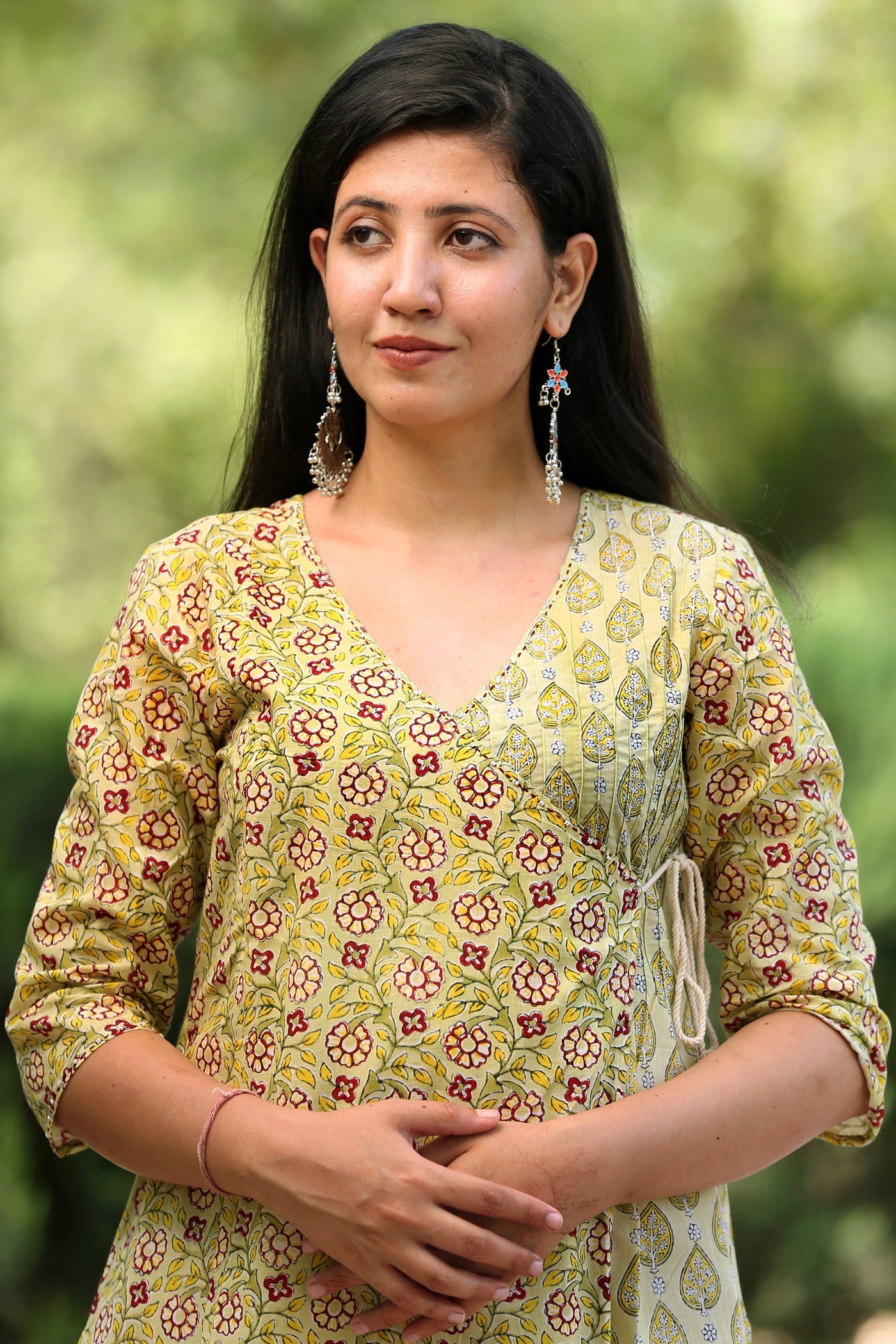 Cotton Block Printed Angarkha Kurta
