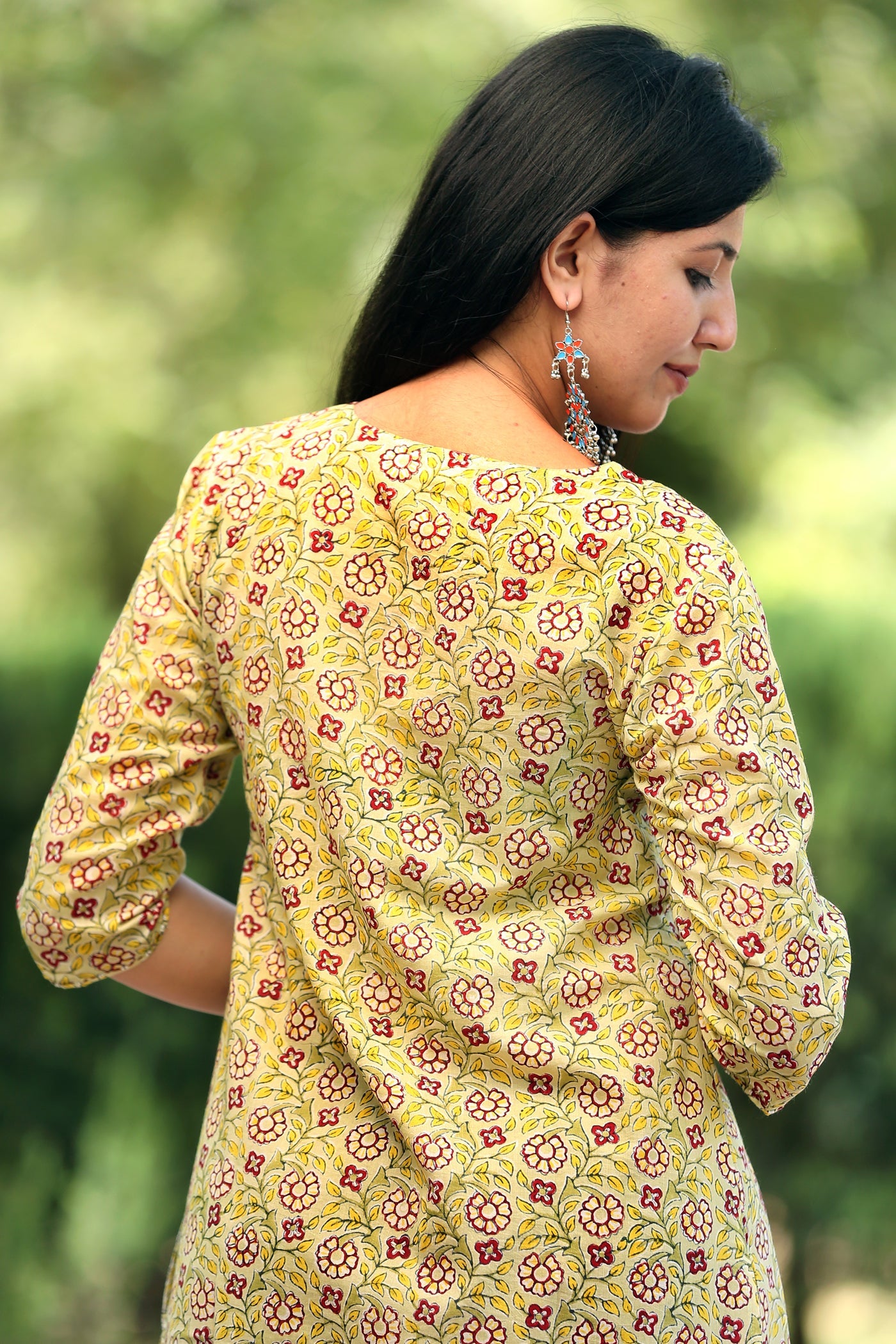 Cotton Block Printed Angarkha Kurta
