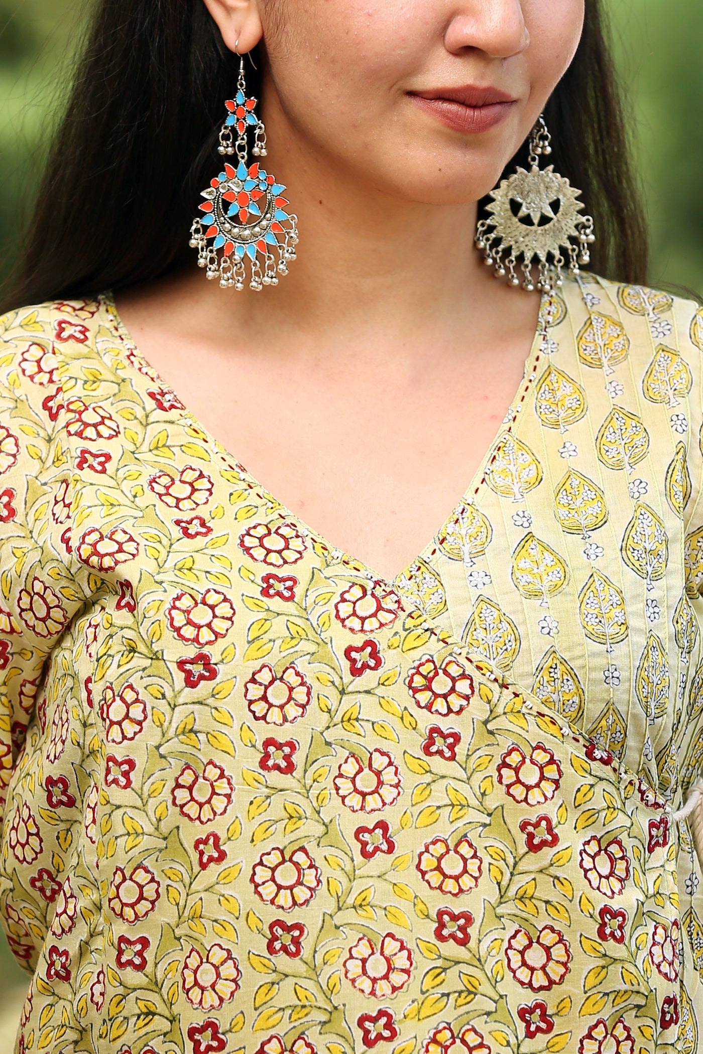 Cotton Block Printed Angarkha Kurta