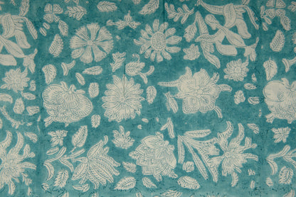 Cotton Cambric Traditional Block Printed Flower Print Fabric