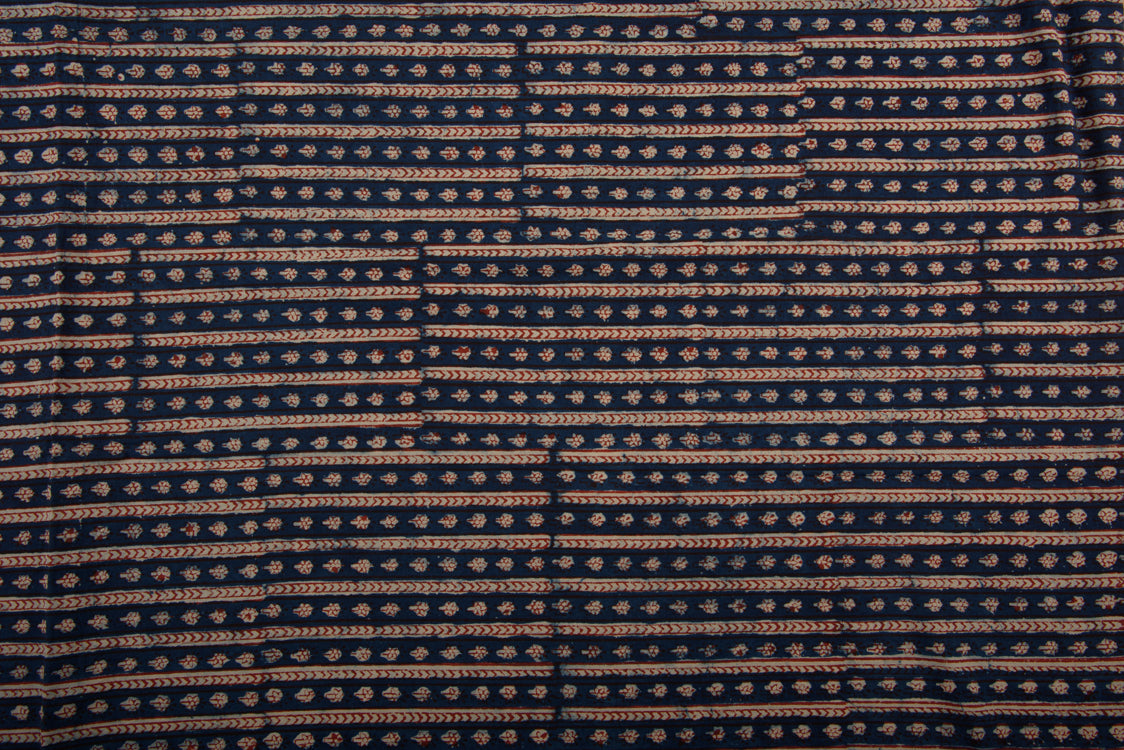 Cotton Cambric Natural Traditional Block Printed Farad Fabric