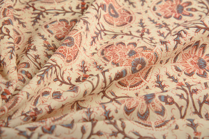 Cotton Cambric Block Printed Traditional Jaal Print Fabric