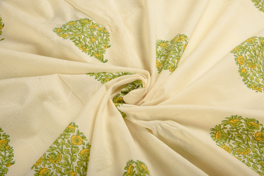Cotton Cambric Mughal Block Print Fabric