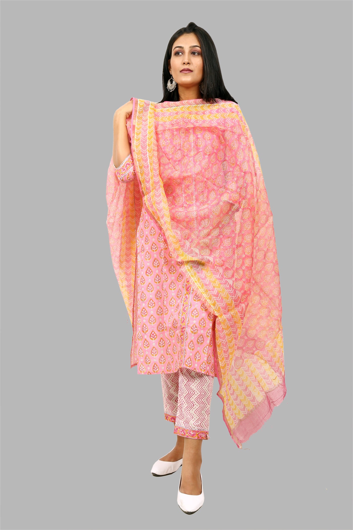 Cotton Suit Set with Kota Doria Dupatta