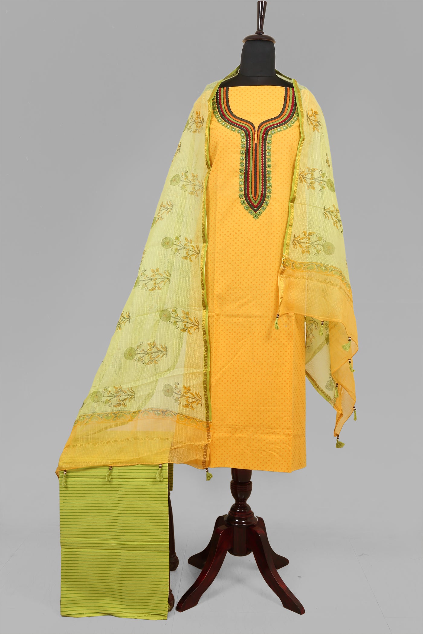 cotton cambic dress material with kota doria dupatta