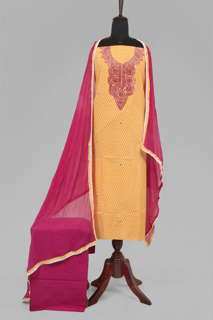 cotton cambric dress material with chiffon dupatta