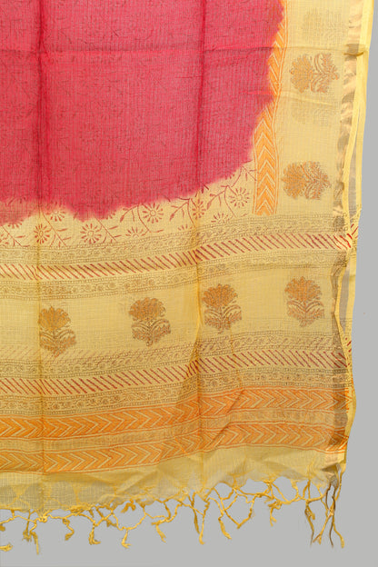cotton dress material with kota doria dupatta