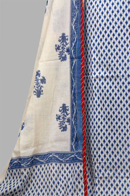 Cotton cambric dress material with cotton dupatta