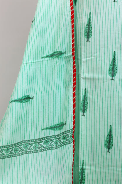 Mughal printed dress material with mulmul dupatta