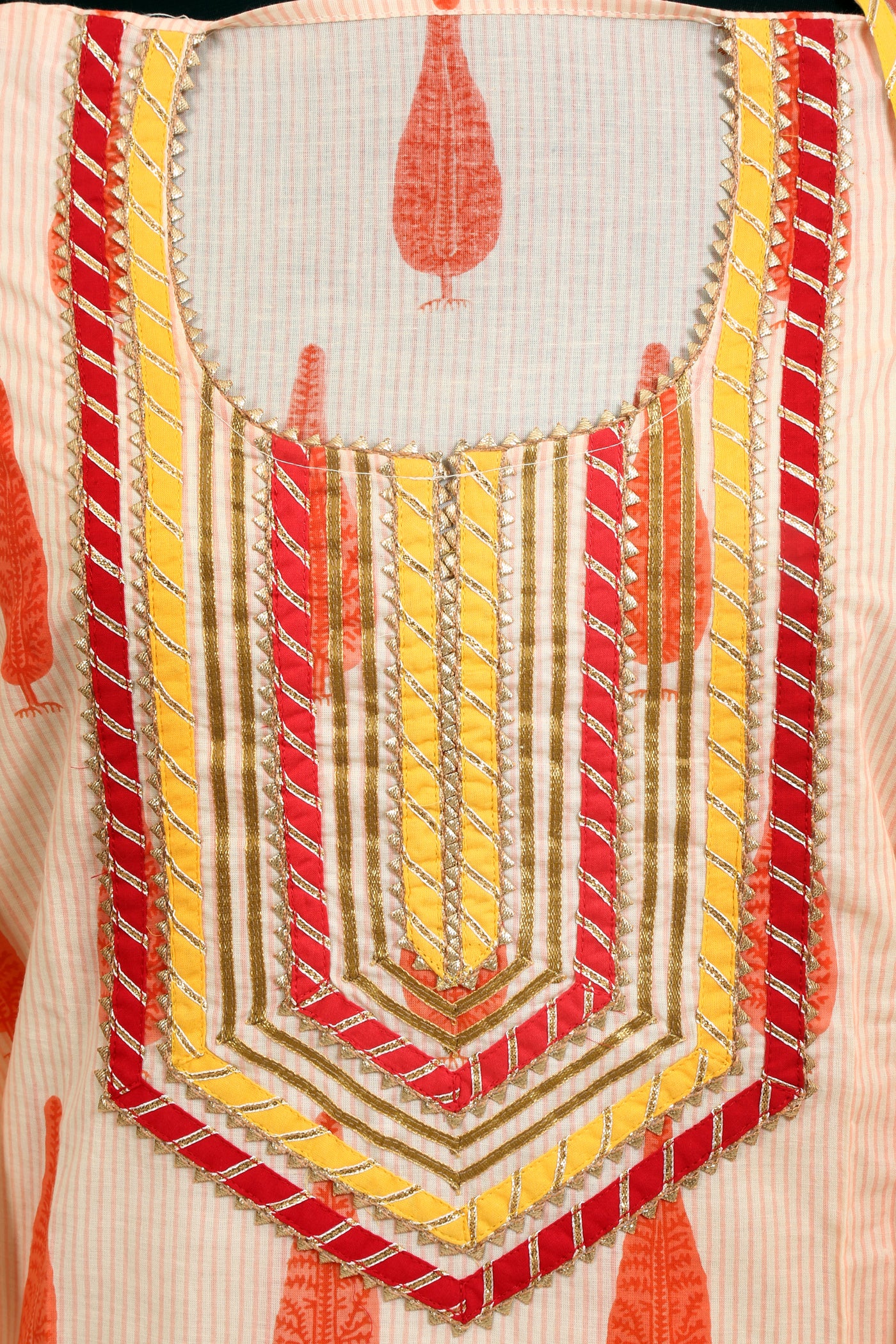 Mughal printed dress material with mulmul dupatta