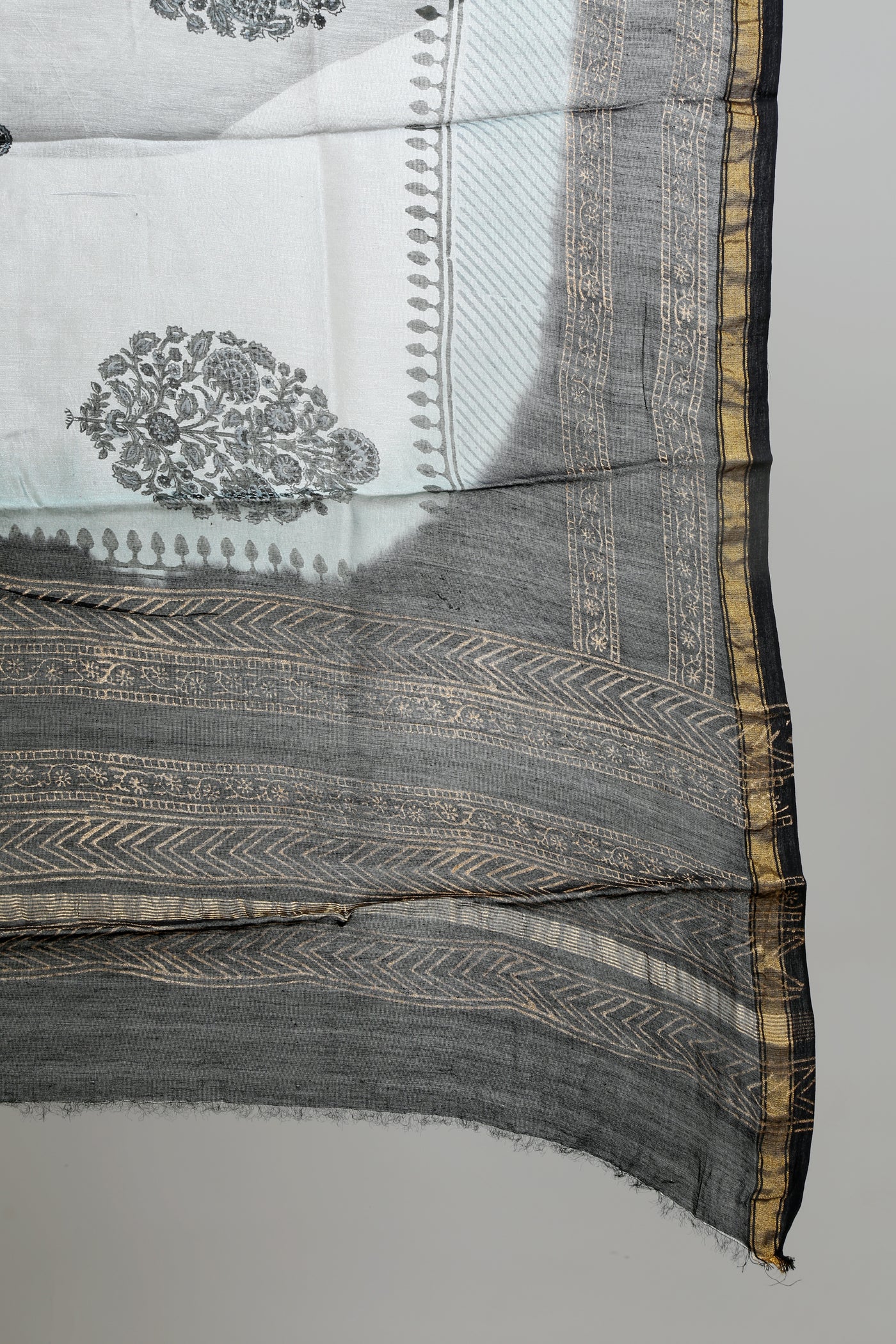 Block printed chanderi silk dress material