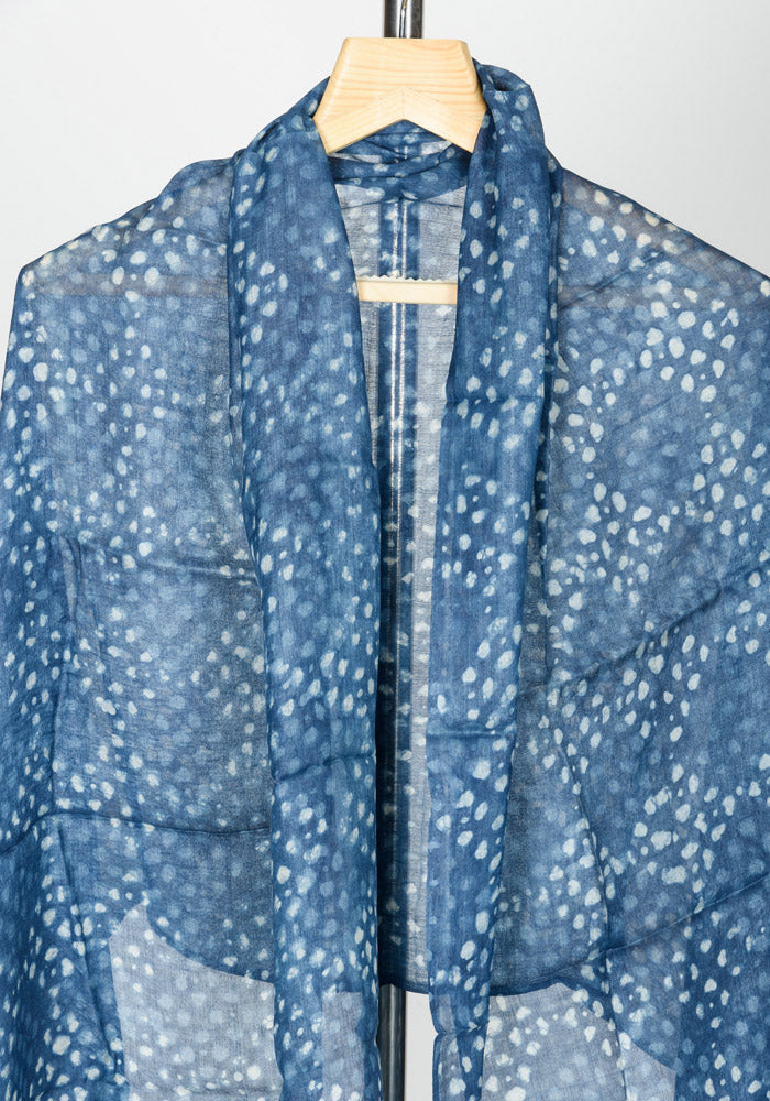 Tussar Dupion silk Indigo Print dupatta